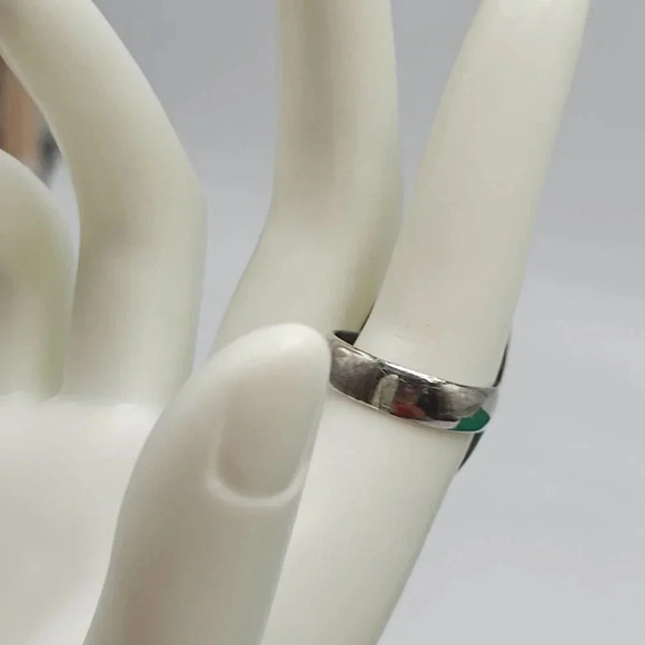 Vintage 925 Sterling Silver Blue Lace Agate Gemstone Ring Size 8.5 - Picture 3 of 7